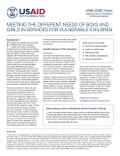 Meeting the Different Needs of Boys and Girls in Services for Vulnerable Children