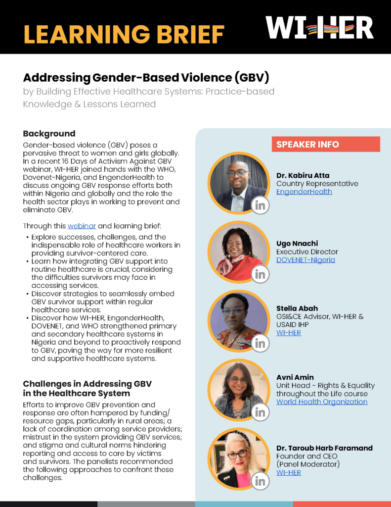 Learning Brief: Addressing Gender-Based Violence (GBV) by Building ...